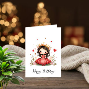 Little princess with red dress invitation