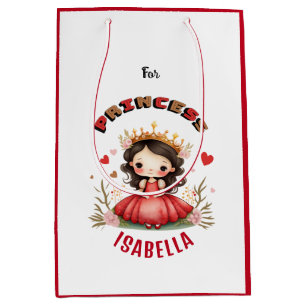 Little princess with red dress medium gift bag