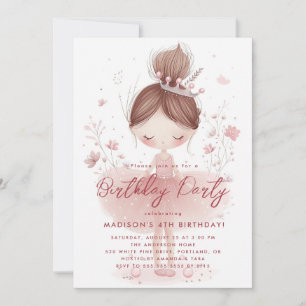 Little Princesses Ballerina Pink Birthday Party Invitation