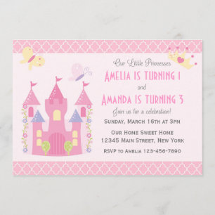 Little Princesses Birthday Party Invitation (Pink)
