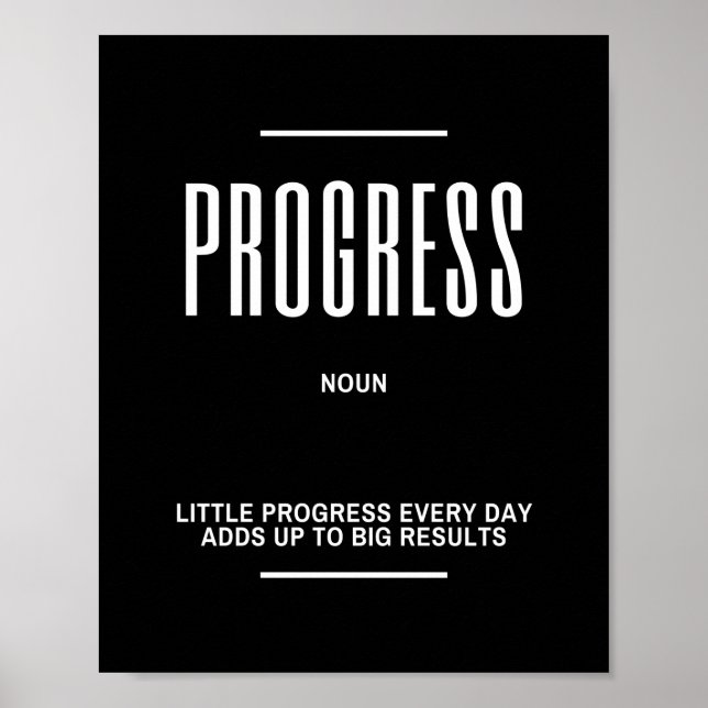 Little Progress Motivational Quote Poster (Front)