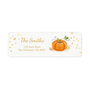 Little pumkin Address Labels Fall Autmn Gold