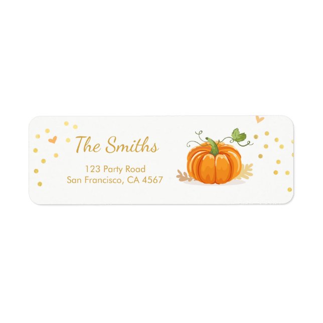 Little pumkin Address Labels Fall Autmn Gold (Front)