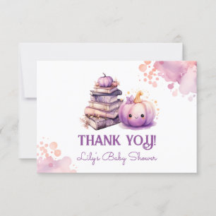 Little pumkin halloween baby shower thank you card