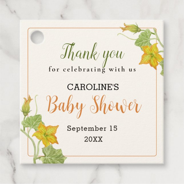  little pumkin vine pattern favour tags (Front)