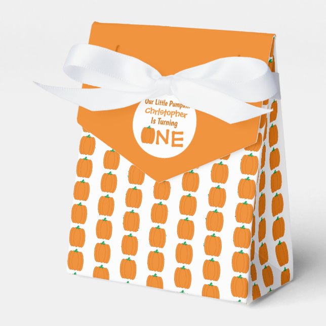 Little Pumpkin 1st Birthday Favour Box (Front Side)