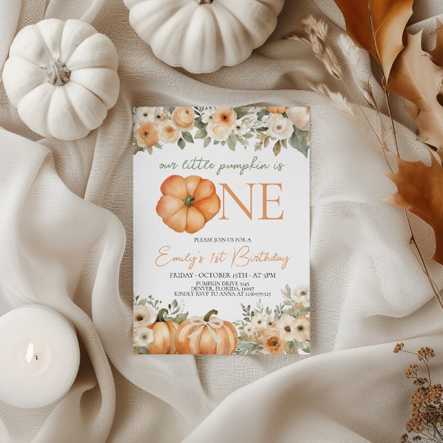 Little Pumpkin 1st Birthday Invitation (Creator Uploaded)