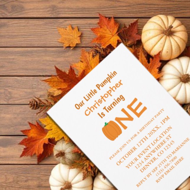 Little Pumpkin 1st Birthday Invitation (Creator Uploaded)