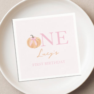 Little Pumpkin 1st Birthday  Napkin