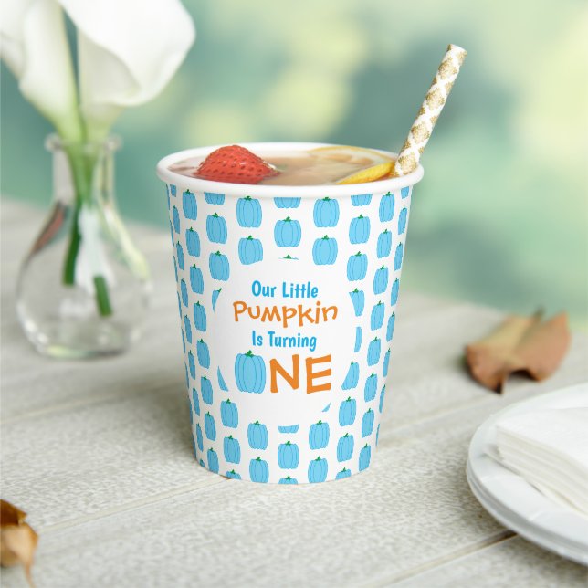 Little Pumpkin 1st Birthday Paper Cups (Insitu)