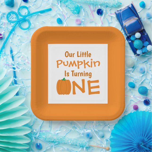 Little Pumpkin 1st Birthday Paper Plate (Party)