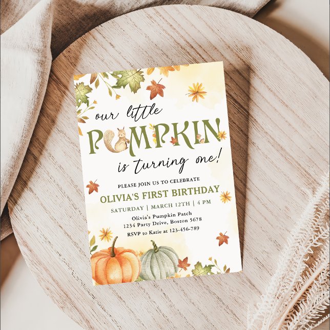 Little Pumpkin 1st Birthday Party Invitation (Creator Uploaded)