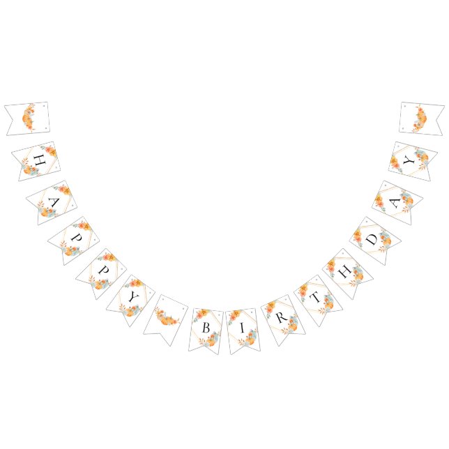 Little Pumpkin 1st Birthday Watercolor Fall Autumn Bunting (All)