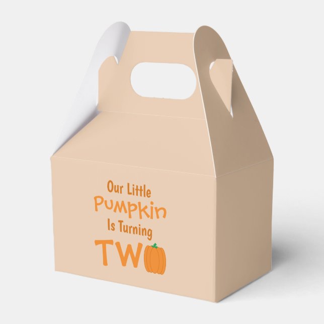 Little Pumpkin 2nd Birthday Favour Box (Front Side)