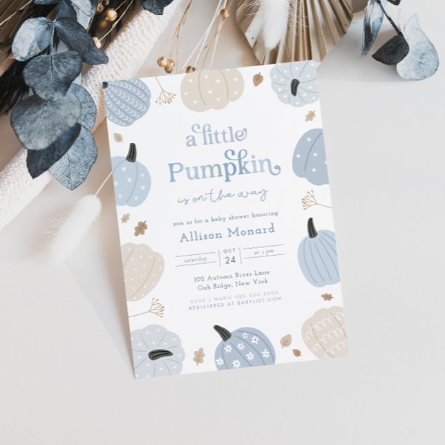 Little Pumpkin Autumn Baby Shower Invitation (Creator Uploaded)