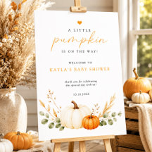 Little Pumpkin Autumn Baby Shower Welcome