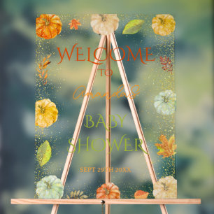 Little Pumpkin Autumn Baby Shower Welcome Sign
