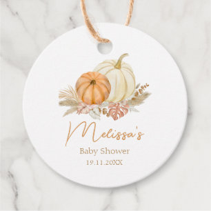 Little Pumpkin Autumn Boho Fall Floral Baby Shower Favour Tags