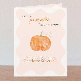 Little Pumpkin Autumn Fall Baby Shower Invitation