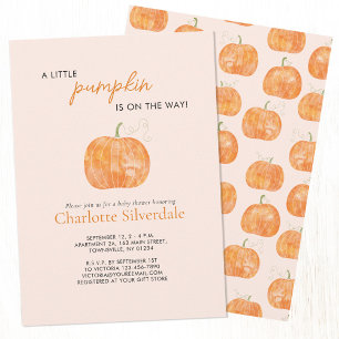 Little Pumpkin Autumn Fall Baby Shower Invitation