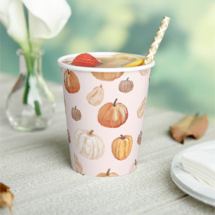 Little Pumpkin Autumn Fall Baby Shower Paper Cups