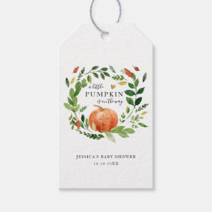 Little Pumpkin Autumn Fall Thank you Greenery Gift Tags