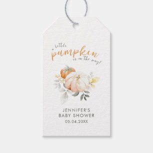 Little Pumpkin Autumn Fall Watercolor Baby Shower Gift Tags