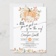 Little Pumpkin Autumn Floral Fall Baby Shower