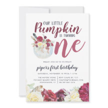 Little Pumpkin Autumn Floral First Birthday Party