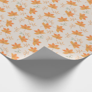 Little Pumpkin Autumn Leaves First 1st Birthday Wrapping Paper