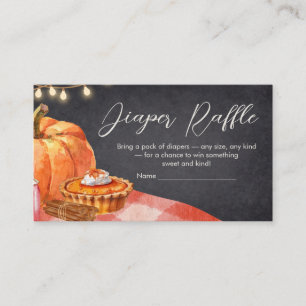 Little Pumpkin Autumn Picnic Baby Diaper Raffle Enclosure Card