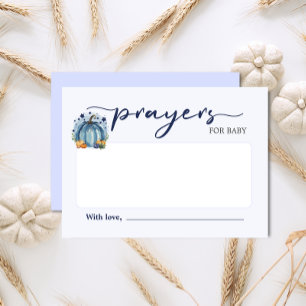 Little Pumpkin Baby Boy Shower Prayers For Baby Enclosure Card