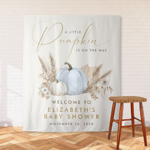 Little Pumpkin Baby Boy Shower Welcome Tapestry
