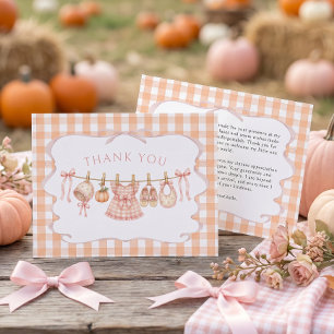 Little Pumpkin Baby Girl Baby Shower Thank You Card