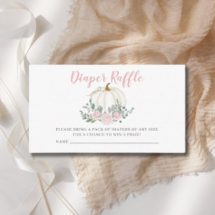 Little Pumpkin Baby Girl Diaper Raffle Ticket Enclosure Card