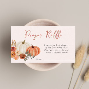 Little Pumpkin Baby Girl Shower Diaper Raffle Enclosure Card