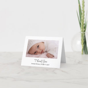 Little Pumpkin Baby Photo Cute Fall Shower Thank You Card