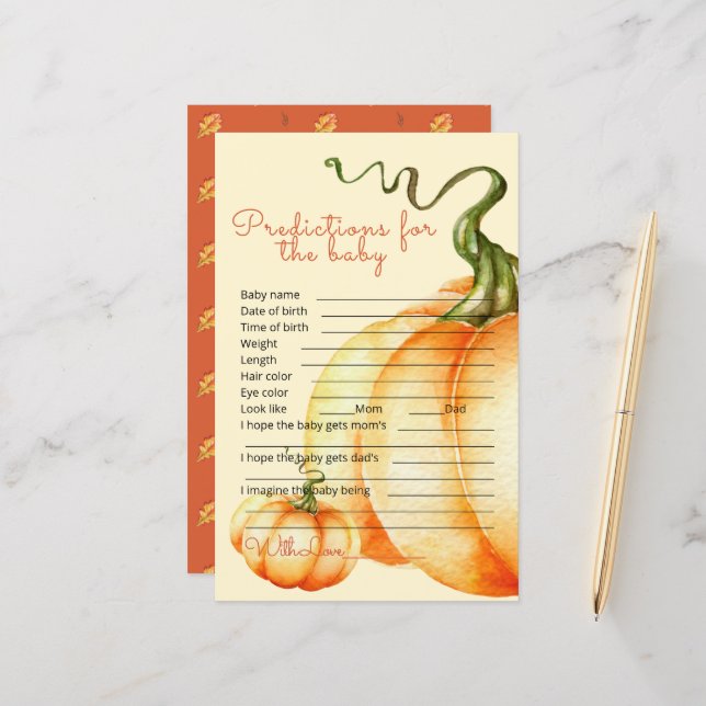 Little Pumpkin baby predictions and advice. (Front/Back In Situ)