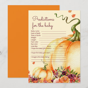 Little pumpkin baby predictions and advice. invitation