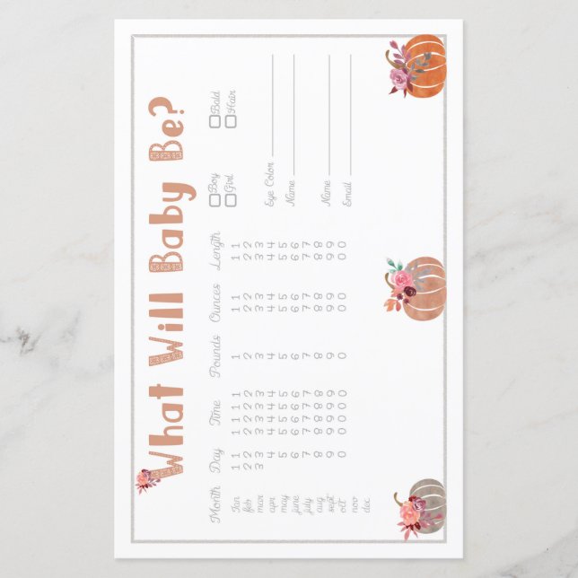 Little Pumpkin Baby Predictor (Front)