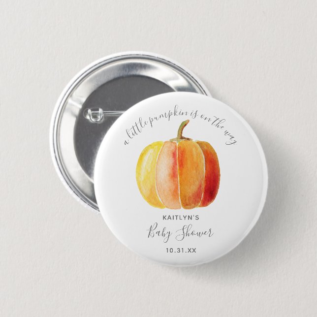 Little Pumpkin Baby Shower 6 Cm Round Badge (Front & Back)