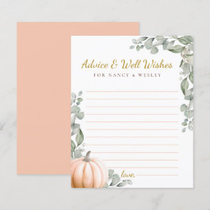 Little Pumpkin Baby Shower Advice Card Orange Fall