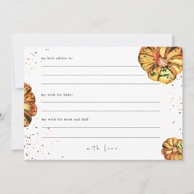 Little pumpkin Baby Shower Advice Invitation (Front)