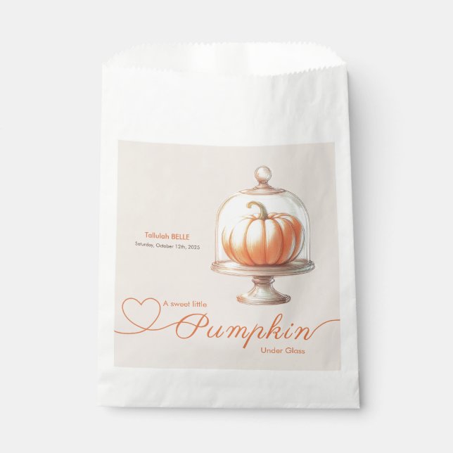 Little Pumpkin Baby Shower – Autumn Chic Favour Bags (Front)
