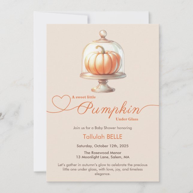 Little Pumpkin Baby Shower – Autumn Chic Invitation (Front)