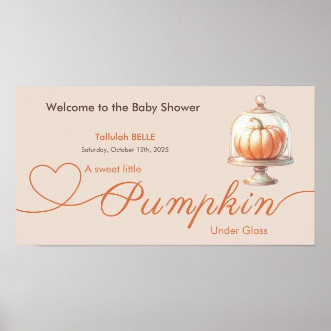 Little Pumpkin Baby Shower – Autumn Elegance Poster (Front)