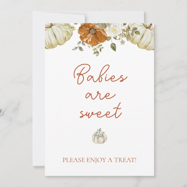 Little Pumpkin Baby Shower Babies Are Sweet Card (Front)