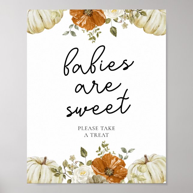Little Pumpkin Baby Shower Babies are sweet Poster (Front)