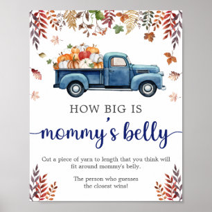 Little Pumpkin Baby Shower Belly Game Sign
