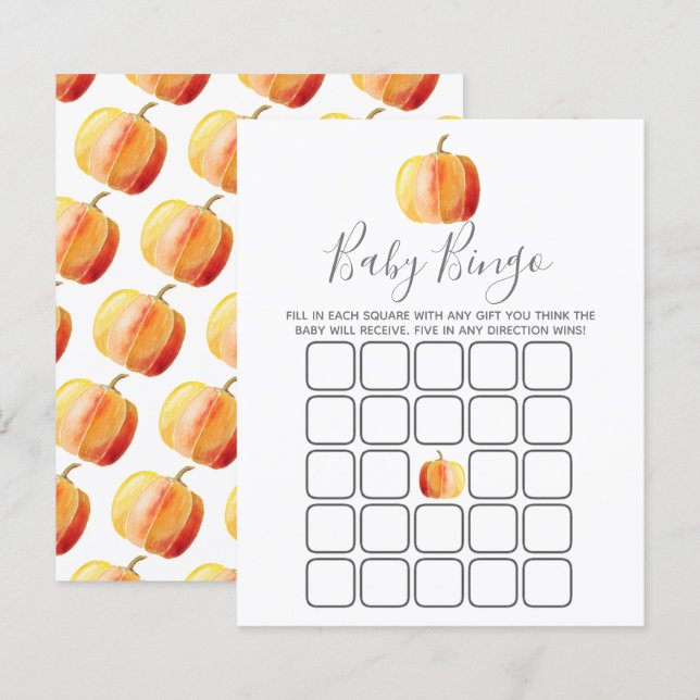 Little Pumpkin Baby Shower Bingo (Front/Back)